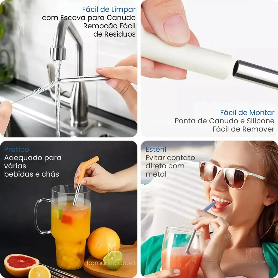 Copo Térmico Inox Portátil com Tampa e Canudo  1200ML