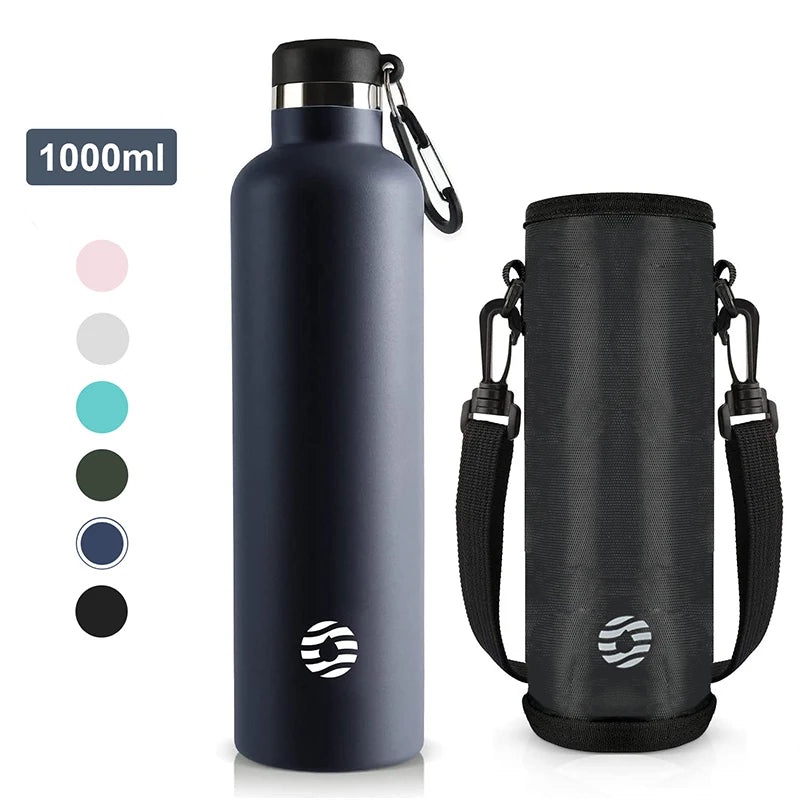 Botella Térmica FEIJIAN de Acero Inoxidable, 1000ml, Botella Térmica Deportiva